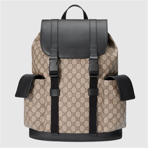 black gucci back|Gucci print backpack for men.